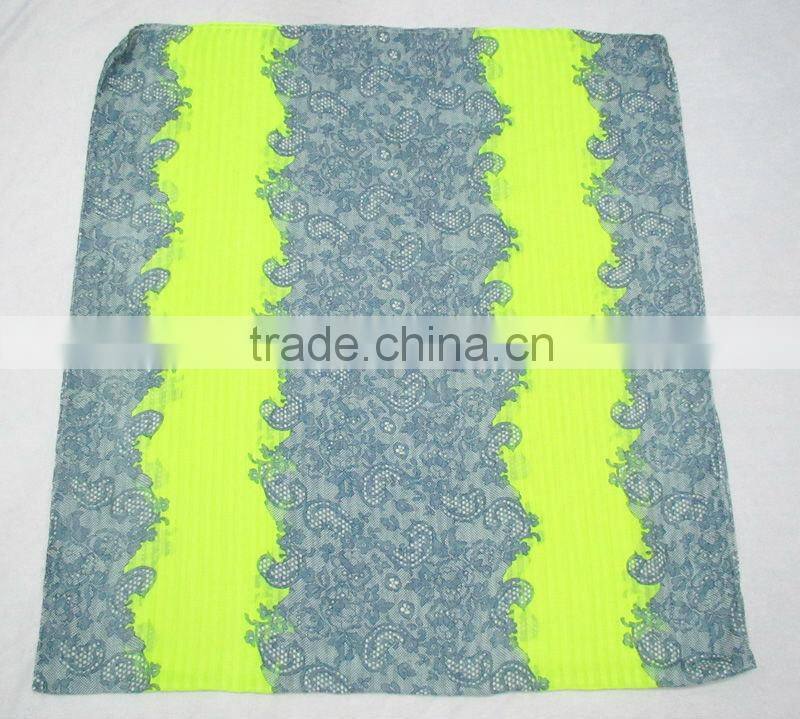 Fashion stripe scarf,Polyester voile shawl,Accessories