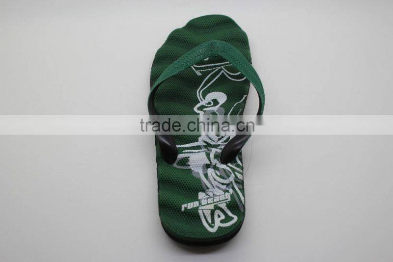 textured EVA foam green soft flip flops