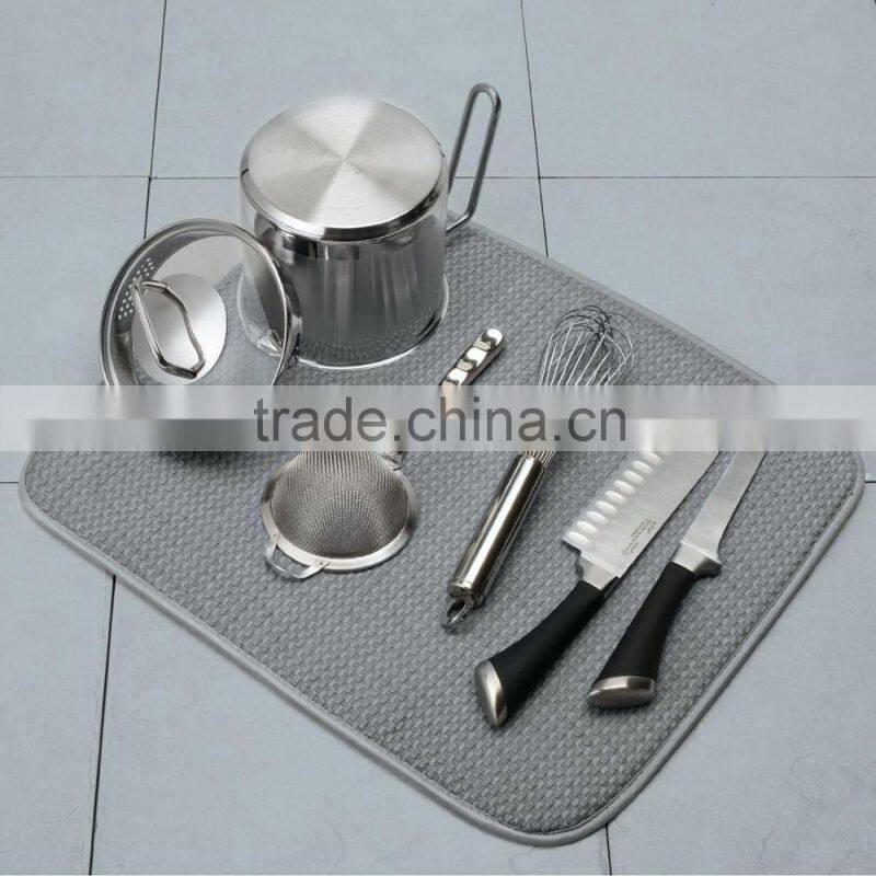 Microfiber dish drying mat