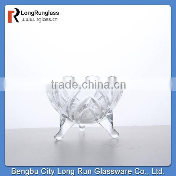 LongRun lotus embossed crystal glass candy dish