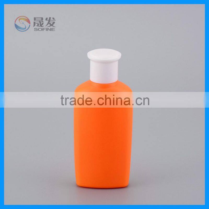 Plastic cosmetic sunscreen packaging bottle