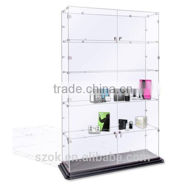 high quality floor standing clear acrylic electronic products display case for retail shop wholesale