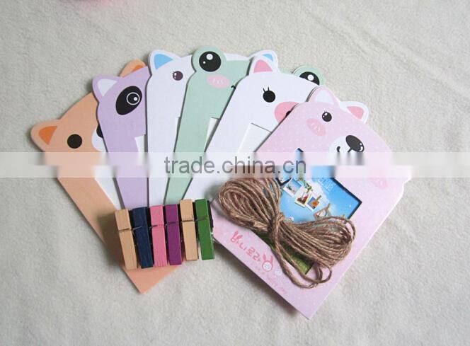 3Inches Colorful Washing Line Hanging Gallery on Line Paper Photo Frames