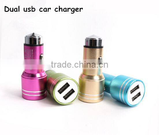 2016 hot sell dual USB Car charger car usb charger with high quality fast feed car charger