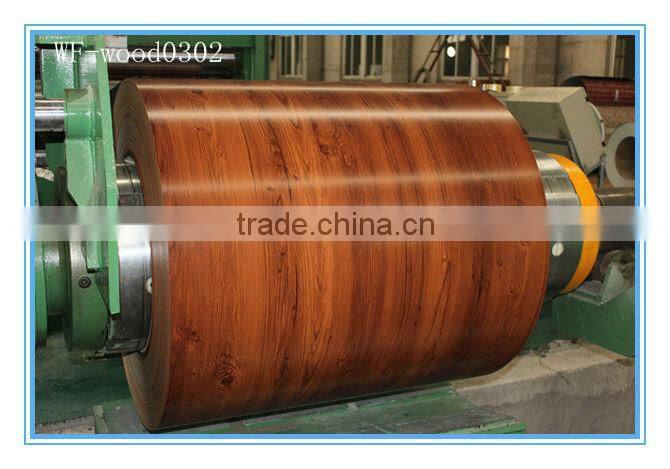 wooden pattern steel coils with protective film