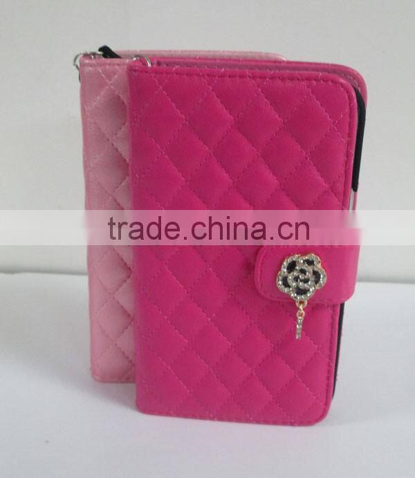 Flip Quilted Case for LG Optimus L9 ii D605 with Chain Wristlet
