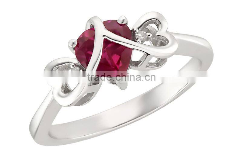 Valentine's best gift, natural ruby 925 silver wedding ring