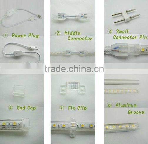 AC 110V/ 220V SMD 5050 Flexible led strip light 60LEDs Waterproof IP65 logo for led strip