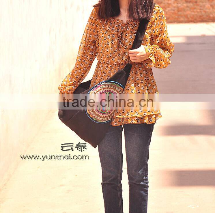 Wholesale Designer Thai Cotton Hobo Sling Bag Crossbody Bag Canvas Embroidery Bag
