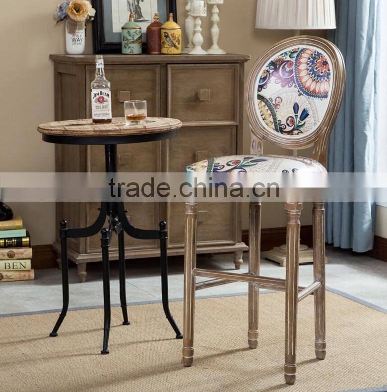 Living room high back wooden frame dining chairs