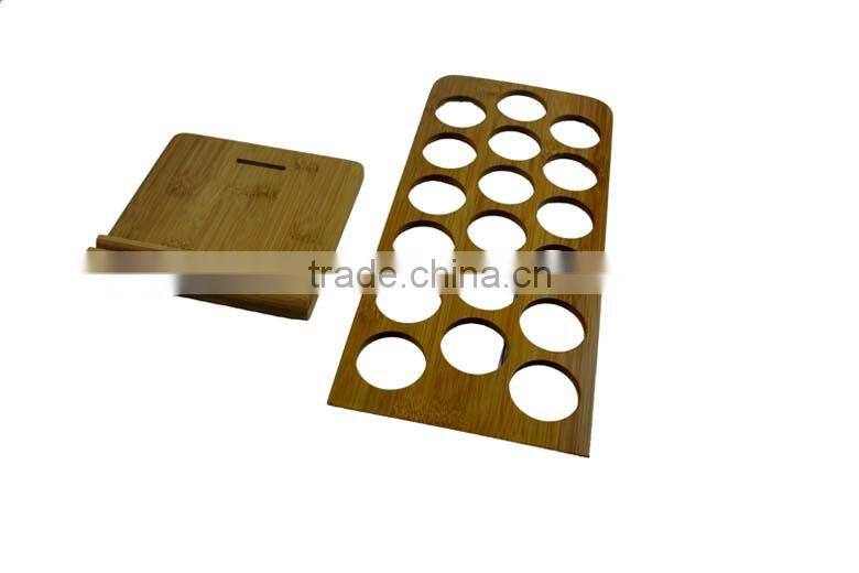 Collapsible Bamboo Kitchen Rack for Spice Bottles , Simple Design Spice Rack