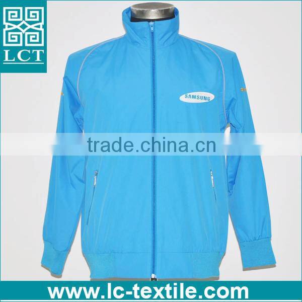 China OEM manufactory supply high quality nylon sport wind samsung workwear promotion jacket with heat transfer print(LCTN1566)