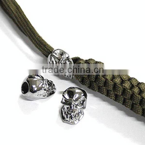Chromeplated Skull Beads Ornaments for knife lanyards or camping cord PRA-2077
