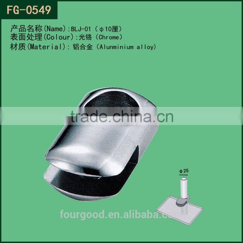 metal chrome connector for glass