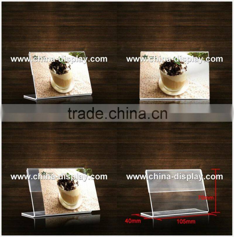 L / Tshape acrylic sign holder a5 size acrylic menu holder