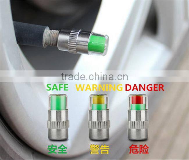 4pcs/pack Car Tyre Tire Pressure Monitor Indicator Valve Stem Cap Sensor 3 Color Eye Alert