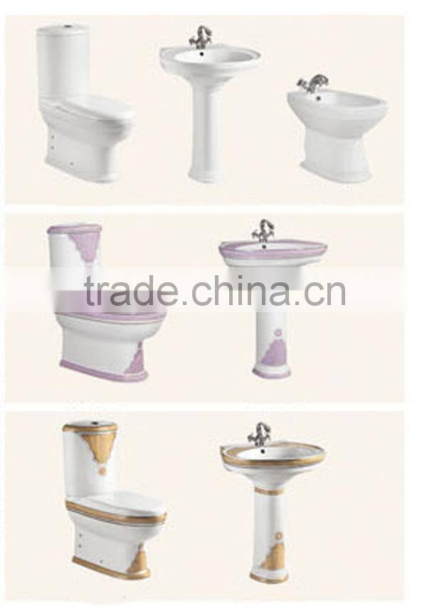 Hot Sale Bathroom Ceramics Decorated Sanitary Ware China D8007