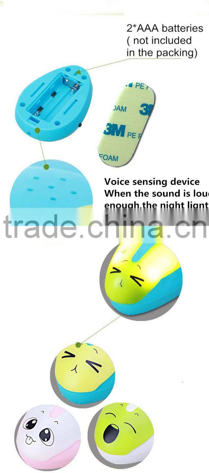 Popular multifunctional led stairway night light energy- saving night lamp innovative sound and light sensor control
