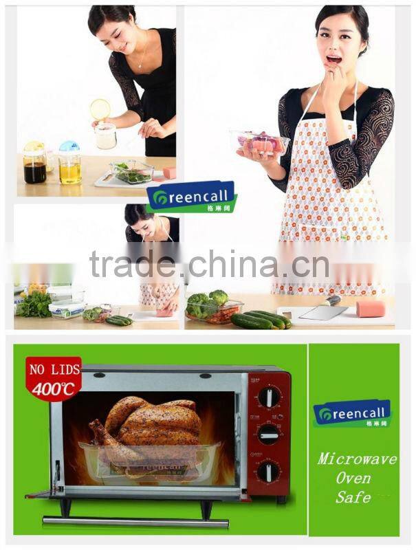 2pcs/set rectangle pyrex glass food storage containers set with bag