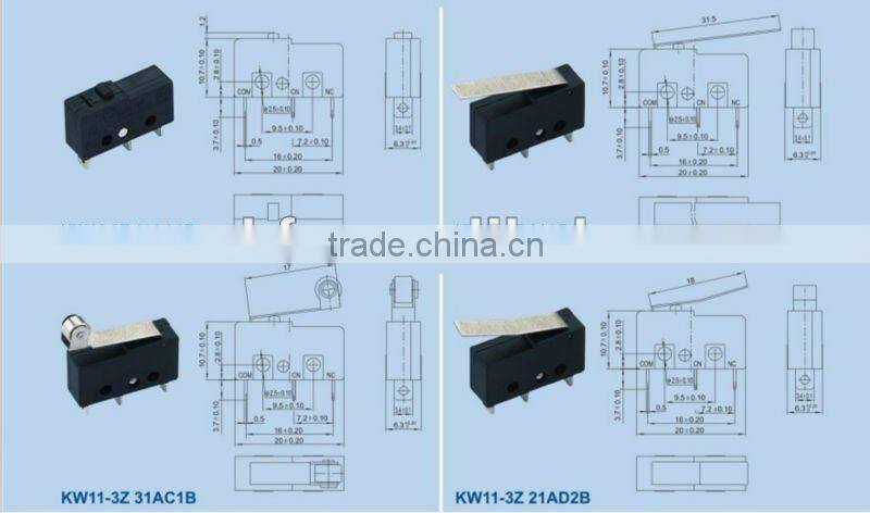 KW11-3Z mini push button micro switch