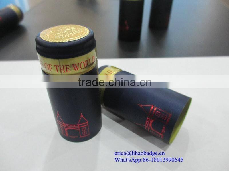 PVC heat shrink wine capsule,metal label