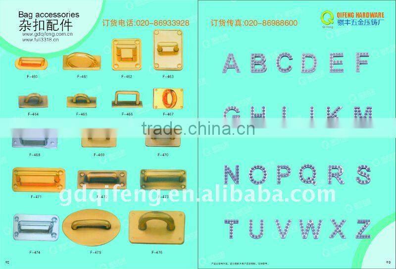 QF metal lable and bag accessories Q-2522 gumetal color