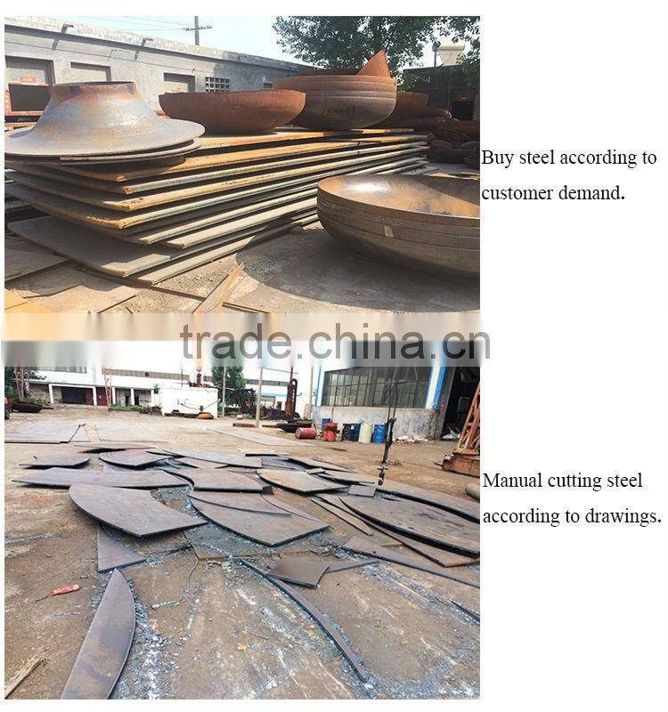 S shaped spherical heads cap for the hot-blast stove