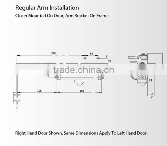 Hot seller auto spring door closer with 60-85kg door weight