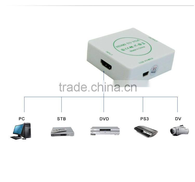 Good quality for media players to change H DMI to VGA converter box