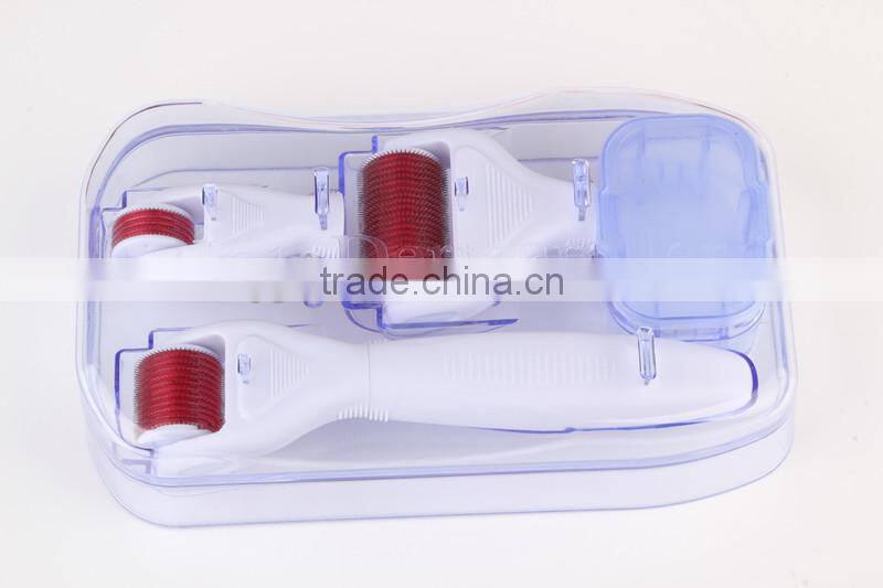 4 in 1 Derma Roller with Separate Roller Heads of 300pins/720pins/1200pins