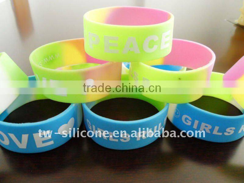 High quality rubber slap band with stainless steel