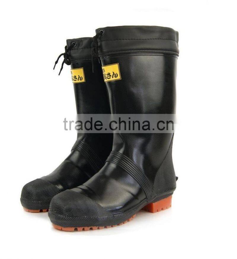 natural rubber men safety working boots equipped with steel toe cap and steel midsole