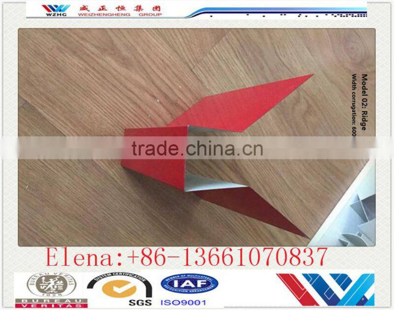 steel metal roof ridge cap/ roof tile ridge cap/ galvanized roof ridge cap for Philippines