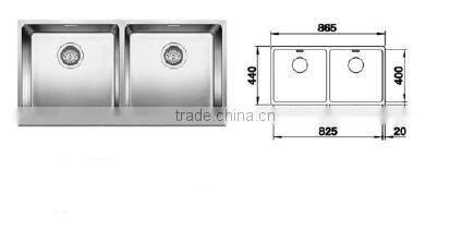 POATS PS-1121 Stainless Steel Sink Overall Size: 865X440X180mm