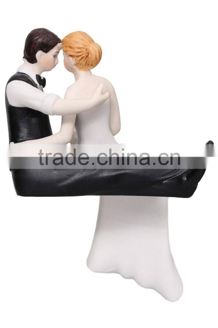 Personalized Hand Painted Unglazed Porcelain Wedding Cake Topper