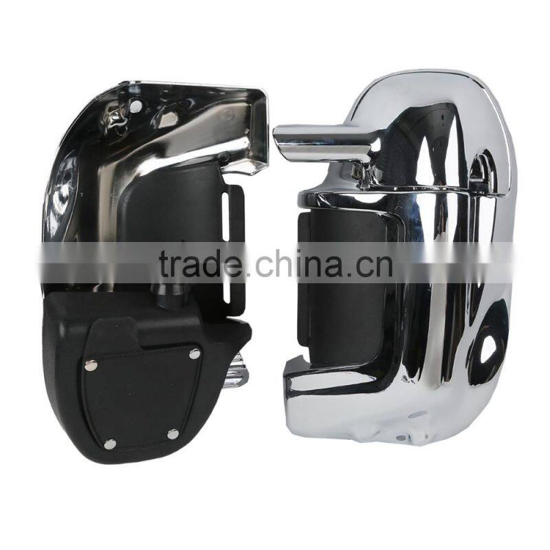 Chrome Lower Vented Leg Fairing Glove Box For Touring Road King FLHR FLHT