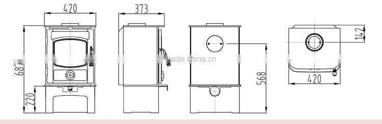 Red Colour Enamel Wood Burner Stove/Fireplace With European Style HF905UAE for Selling