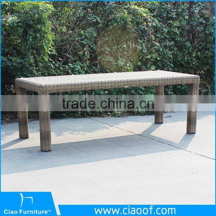 Outdoor Synthetic Rattan Square Dining Table For 8