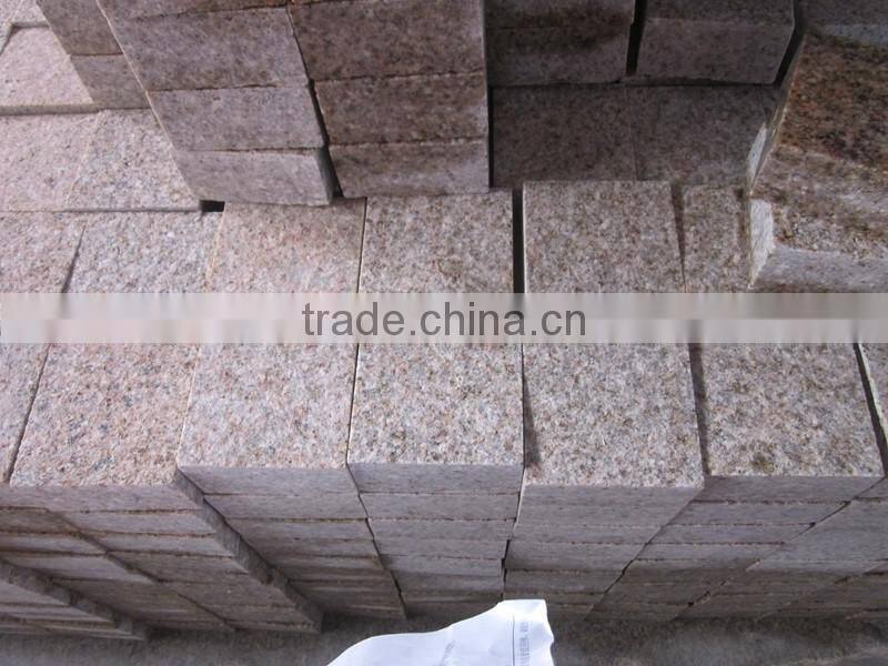 chinese yellow granite paving stone setts G682