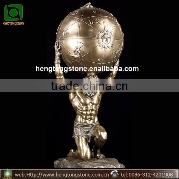 Large Outdoor Bronze Male with Ball Sculpture