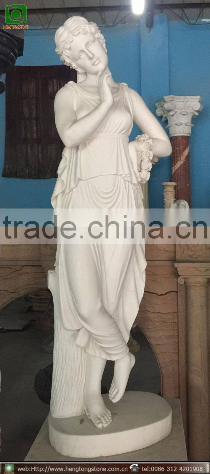 Garden Marble Statue of Flower Girl made In Hebei