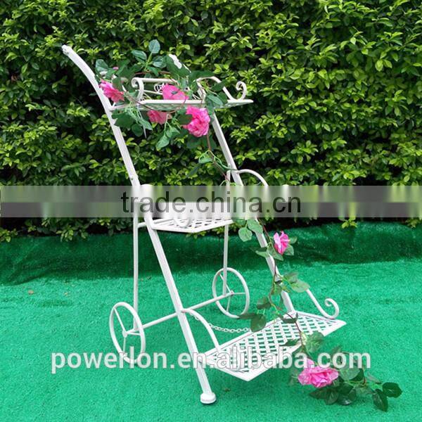 3 tier outdoor stair wrought iron flower shelf