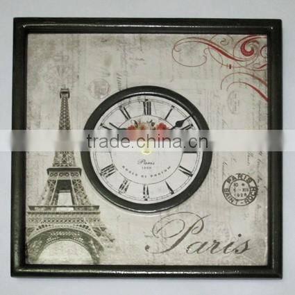 Popular Style ! 2016 Decorative Square Wooden MDF Wall Clock