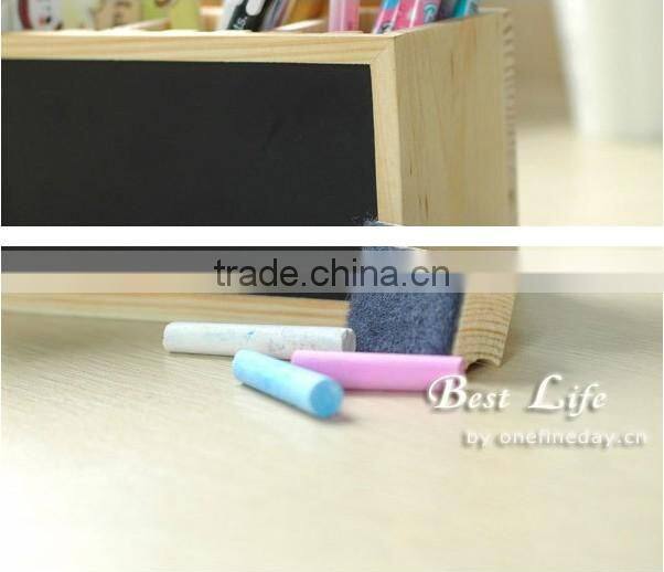 JJ200 Korean wood small blackboard storage box pen holder
