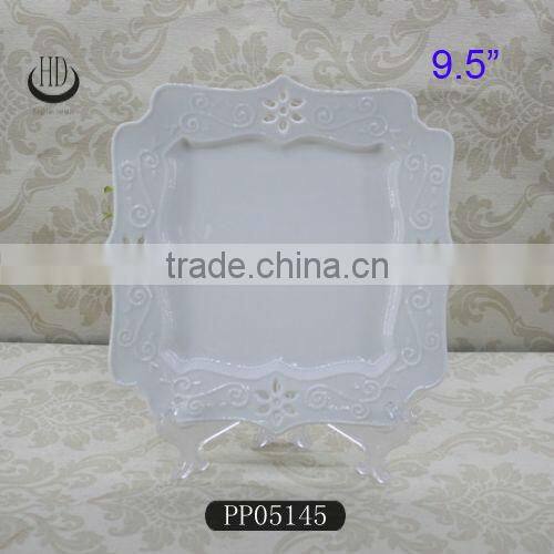 carving ceramic cake stand cake plate,embossed cake stand,ceramic cake stand