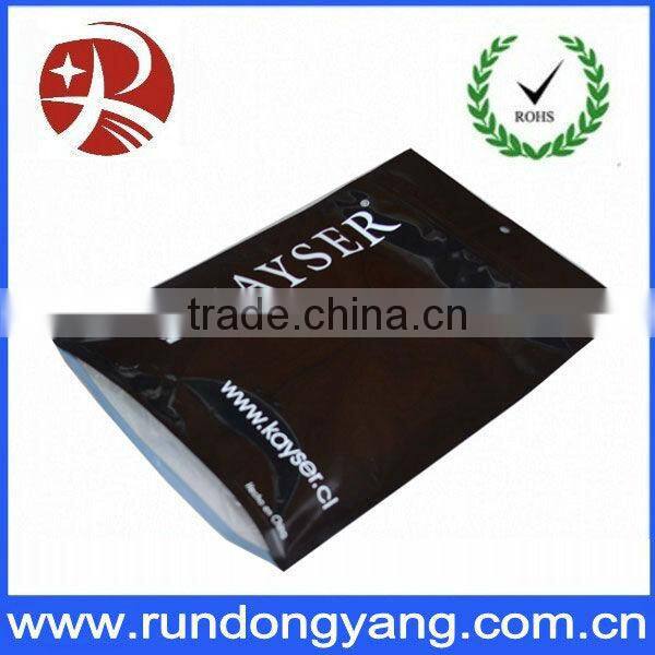 Black color stand up zipper bag for food packaging