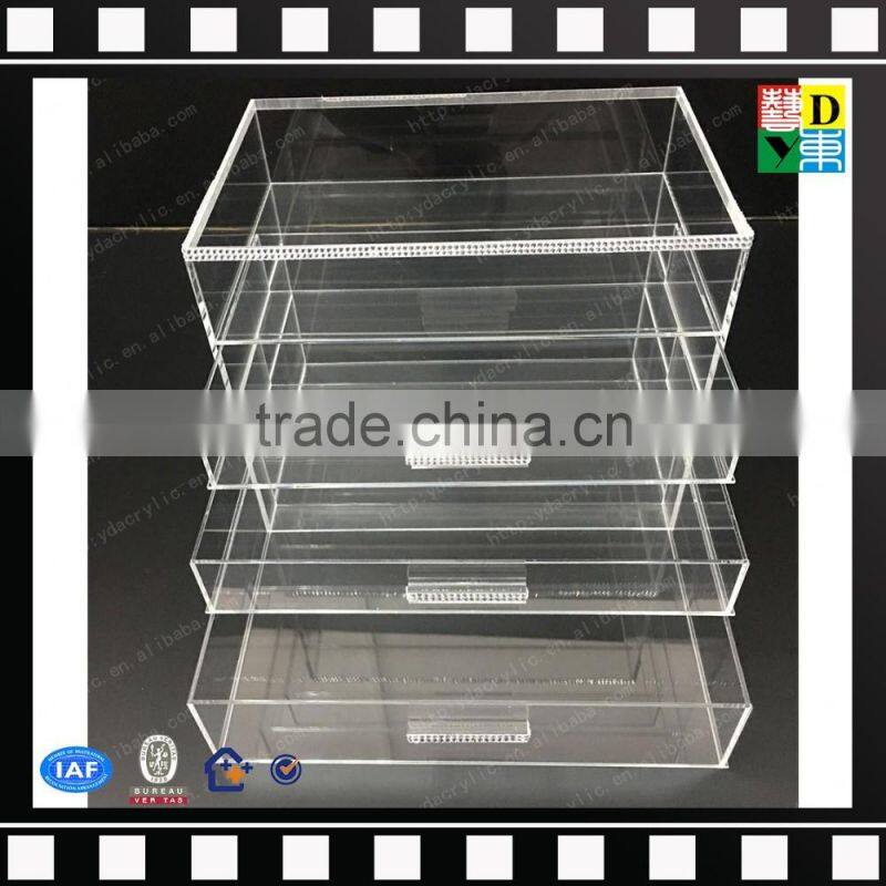 2016 HIGH TRANSPARENT ACRYLIC MAKEUP ORGANIZER 4 COMPARTMENTS WITH LIPSTICK HOLDER