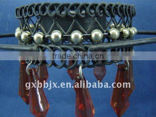 Red pearl black wire decorative candle stick craft