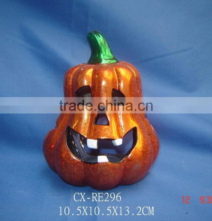 porcelain moroccan ceramic garden indoor use -dolomite pumpkin candle holder
