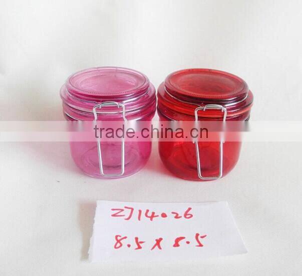 250ml colorful small glass hermetic jar